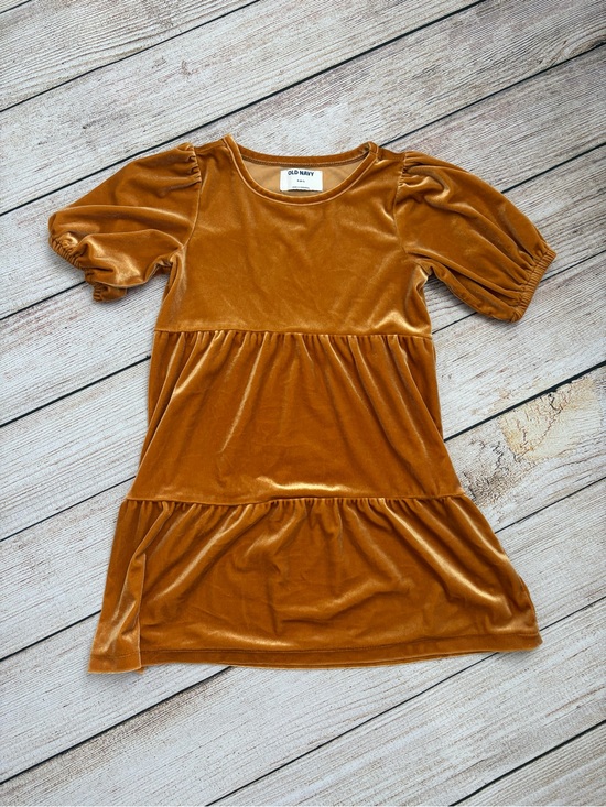 Old Navy Other - Old Navy Girls' Mustard Velvet Tiered Dress